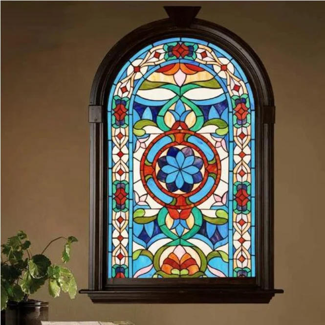 Customized European for Church and Buildings Tiffany Style Handcraft  Panel Wall Stained Glass Window