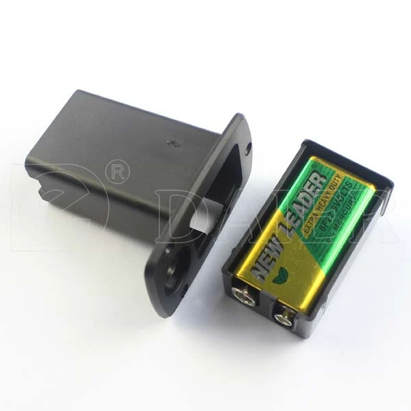 Черный корпус батареи 9V-5 9V ABS с