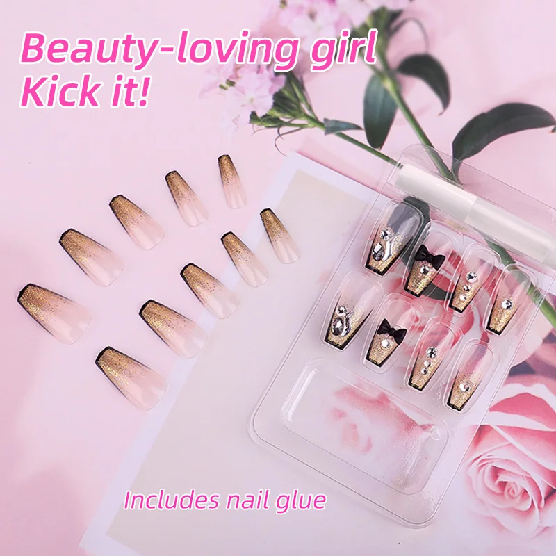 Wholesale Acrylic Long Square Oval Artificial Fingernails Almond Handmade French Nail Supplies Press On Nails At Home Salon