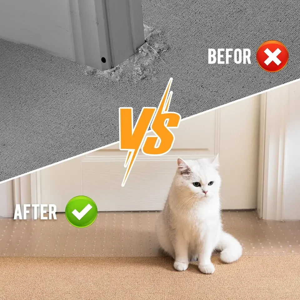 Easy to Cut Easy-to-Clean Plastic Mat Anti Scratch Under Door Pet Cat Carpet High Quality Material Cat Carpet Protector