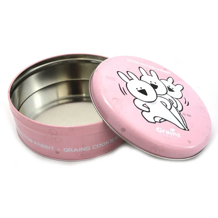 Round Tin Cans For Cake Food Grade Tinplate Packaging Biscuits Tin Cans For Cake Decorative Tin Box Large