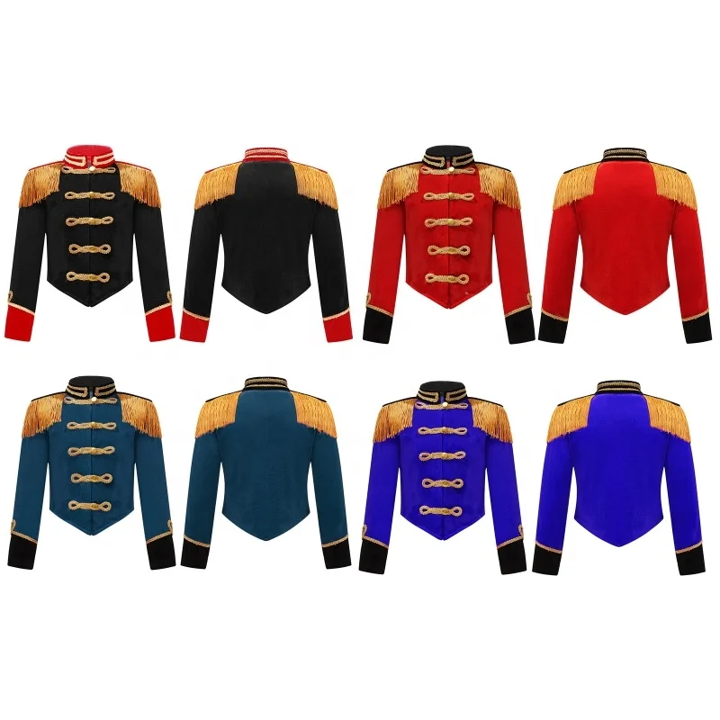4-16 Wholesale Dance Clothes Jacket Red Kids Dancewear Manufacturer Girls Cosplay Stage Performance Wear Dance Costume