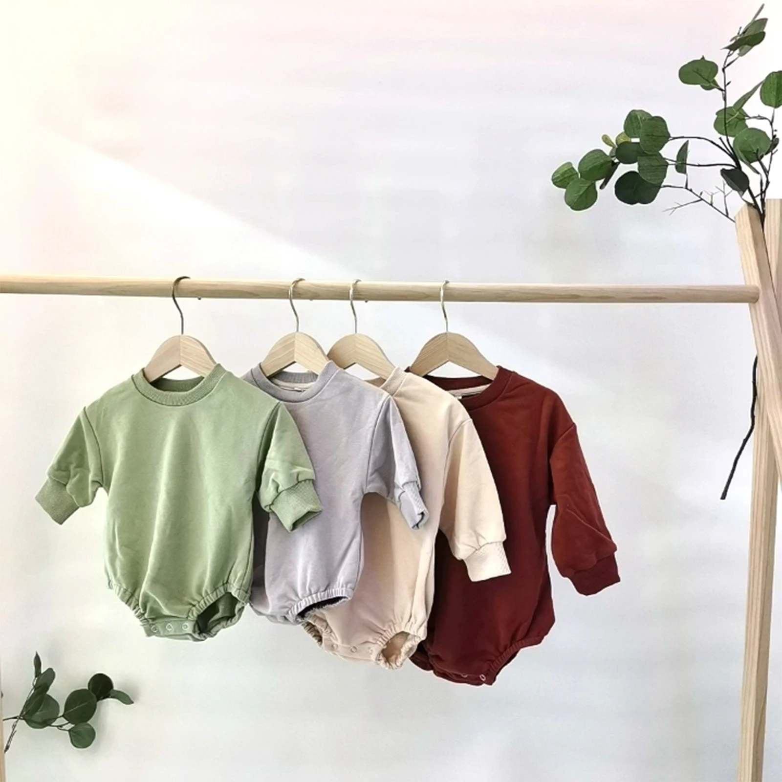 2023 New arrivals Infant Jumpsuit Long Sleeve Spring Autumn Toddler Onesie Soft French Terry Bubble Loose Bubble Romper