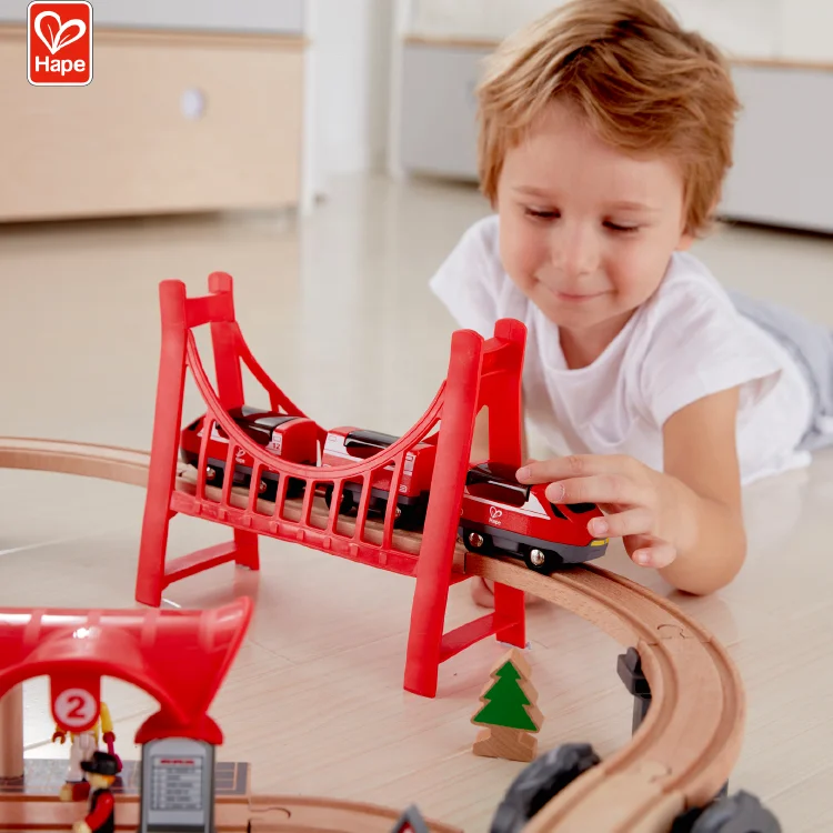 Дети железнодорожные пути игровые автоматы Городской железной дороги набор деревянная железная дорога