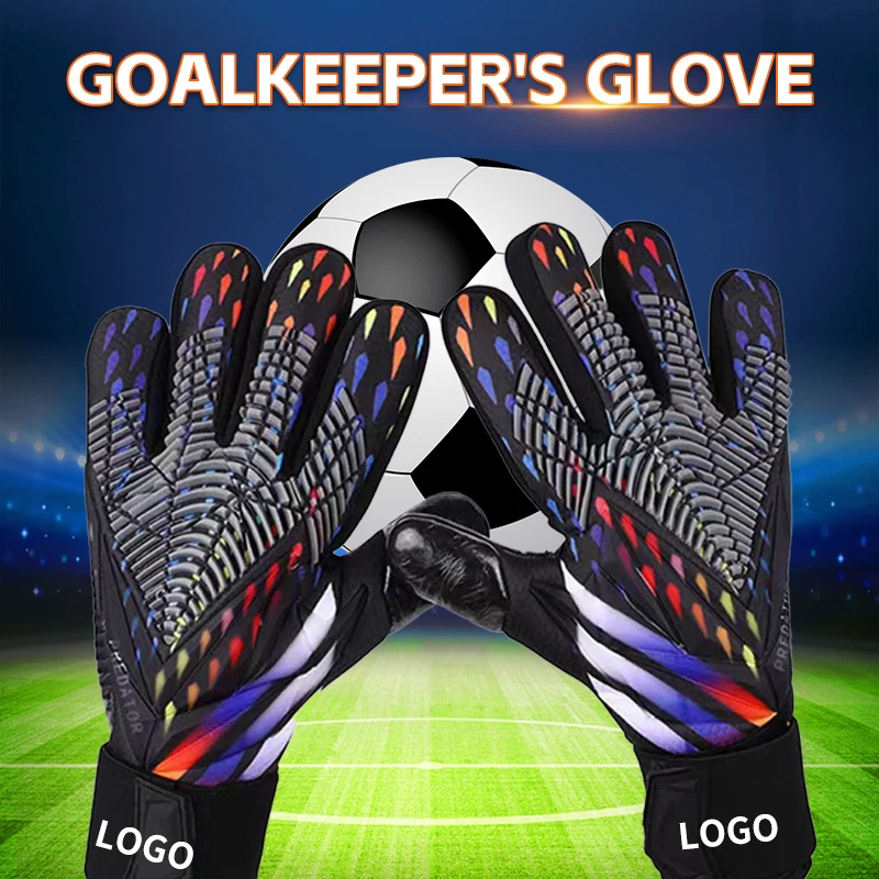 NQ SPORTS Customize Football Professional Latex Soccer Goalkeeper Goalie Gloves Sport Black Rubber Goalkeeper Gloves