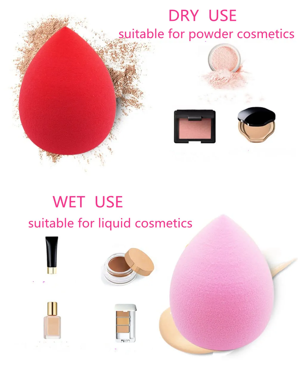 vegan latex free make up sponges custom logo  beauty sponge blender with box private label