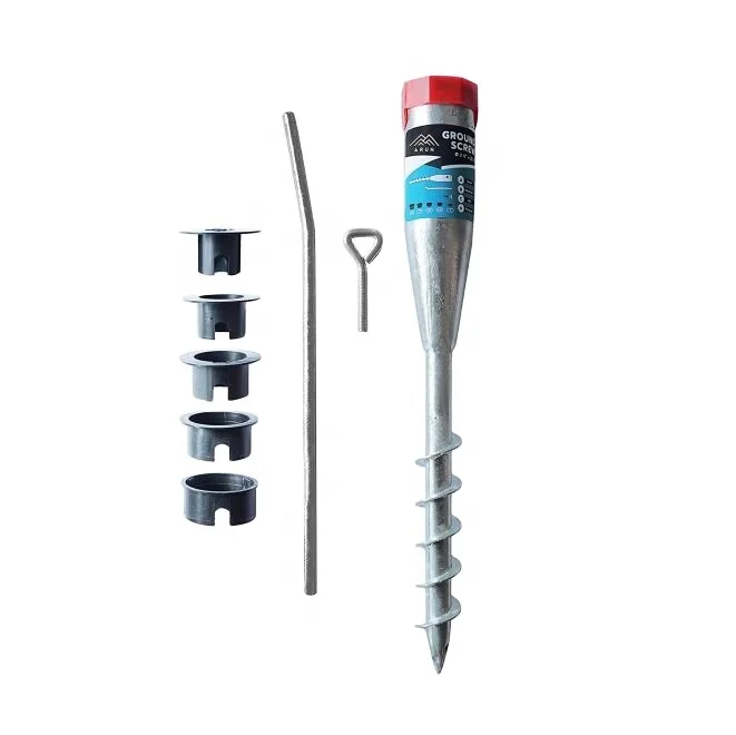 No Dig Ground Screw Anchor for Ground Post Stakes of 7/8 -2 2/8 Plastic Pole Holder Sleeves - 21.5 In  Mailbox Fence Post anchor