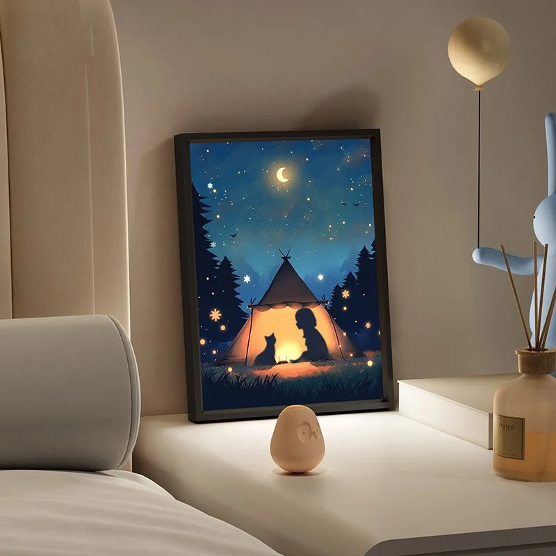 High quality speaker painting The stars light up Bluetooth lighting Painting Home Decoration Painting Novelty Gift