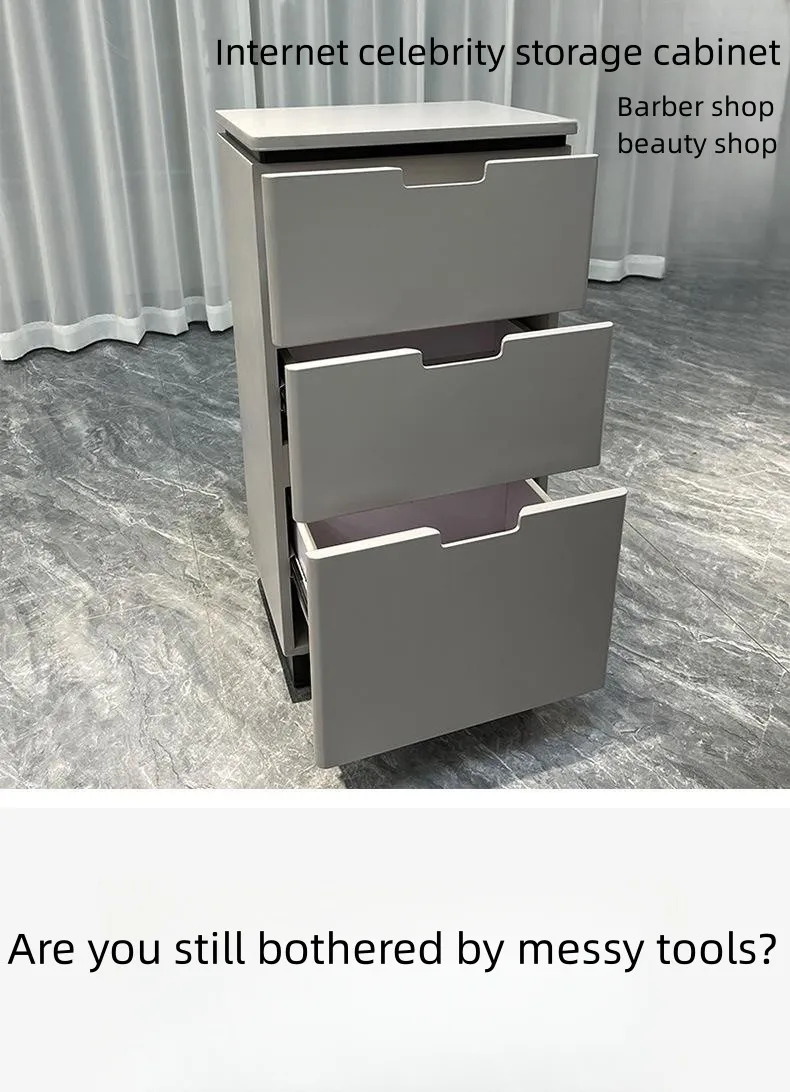 2023 Hot Sales Beauty Salon Hair Shop Salon Trolley Cheap Salon Furniture 3 Drawer Barbershop Tool Storage Cabinet