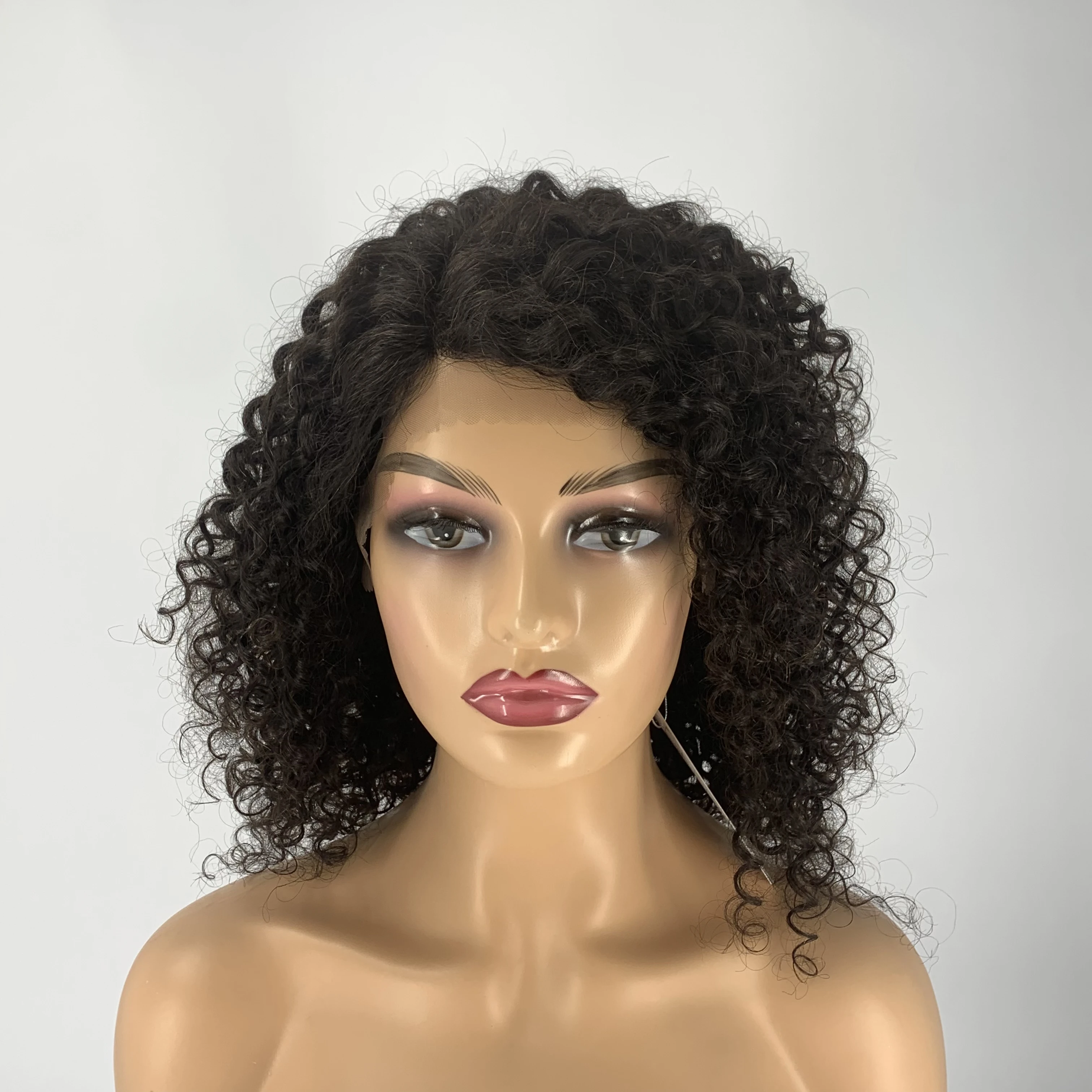 HD Curly Cuticle Aligned Closure Brazilian Bob Virgin Frontal For Black Women Lace Front Human Hair Wigs