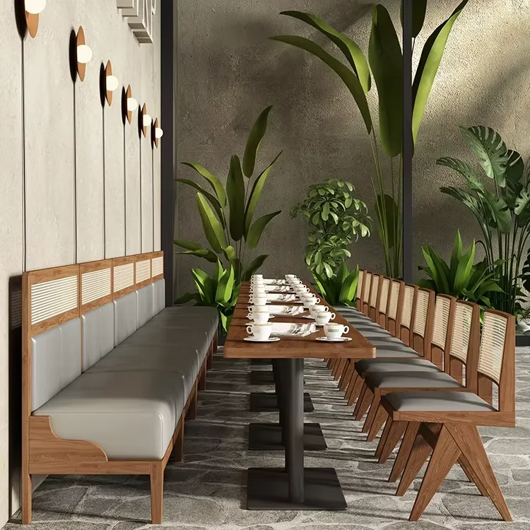 New arrival Commercial Furniture Cafe Bar Hamburger Shop KTV Club Leather Sectional Wood Couch Restaurant Sofa Booth Seating