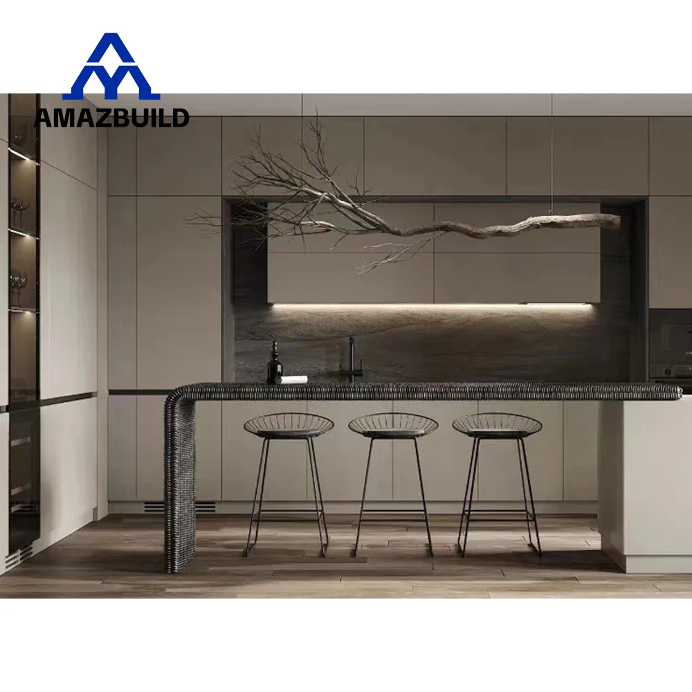 AMAZBUILD высокое качество из массива дерева в американском стиле роскошные двери кухонные шкафы