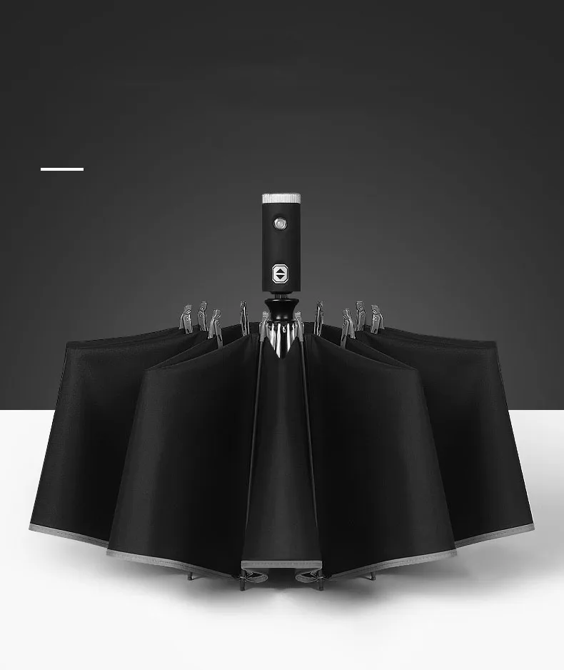 23 inch wholesale 3 fold inverse umbrella reflective with led light