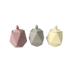 matte porcelain ceramic sugar bowl pot canister jar decorations with lid for kitchen counter