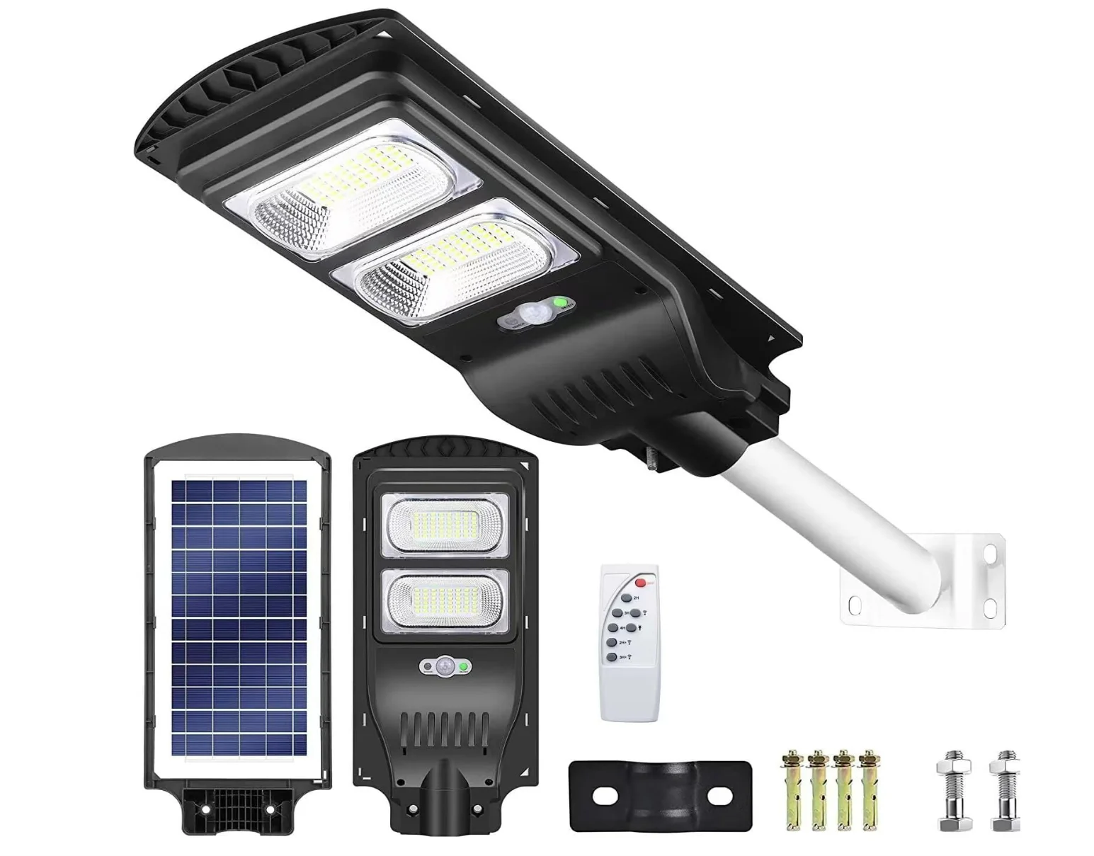 Led Solar Street Lights Outdoor,Dusk to Dawn Solar Powered with Remote for Barn,Yard, Garden,Basketball Court