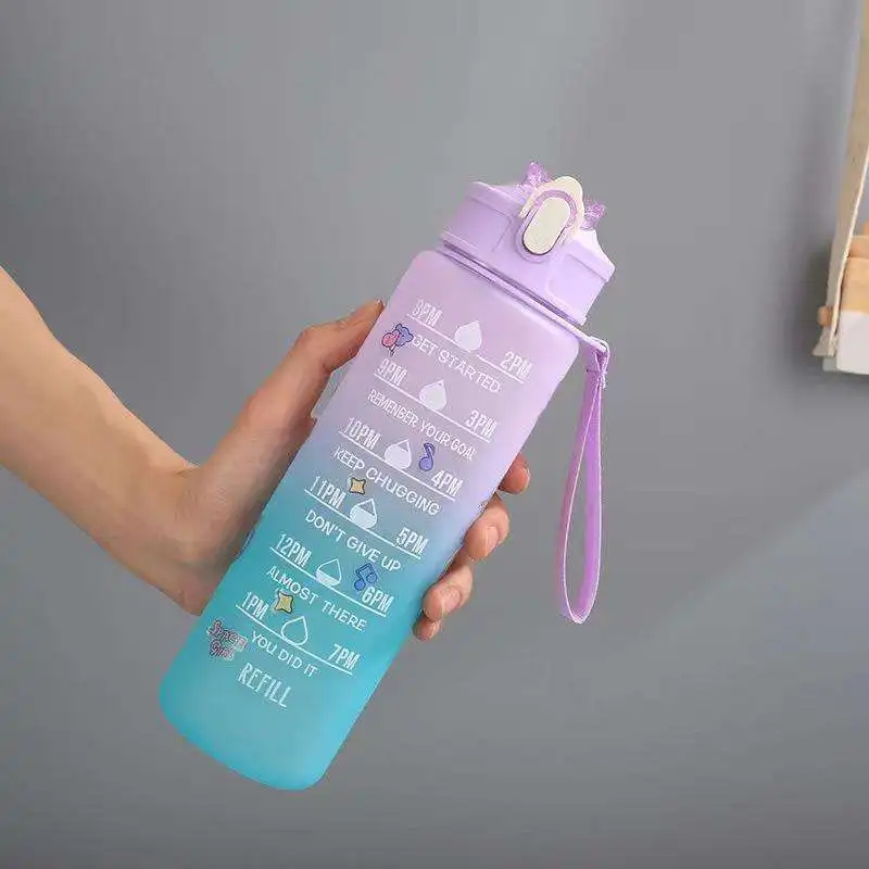 100% Food Grade Outdoor Sport Water Bottles Portable Drinking Cup Water Kettle BPA Free Water Cup with Straw