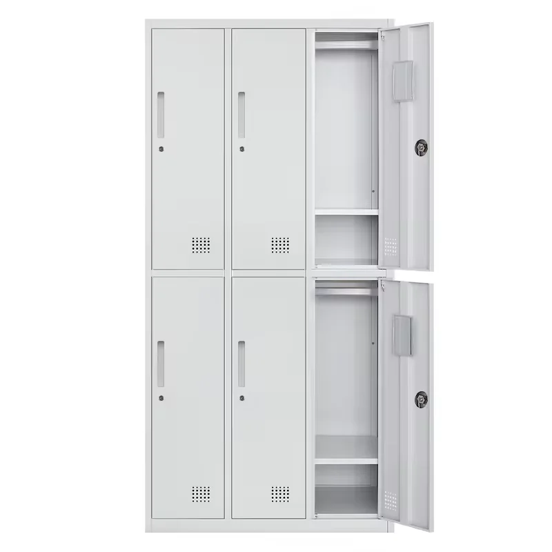 High quality file cabinet Steel Locker Cabinet 6 Door Wardrobe Clothes Storage iron cupboard clothing lockers of office home