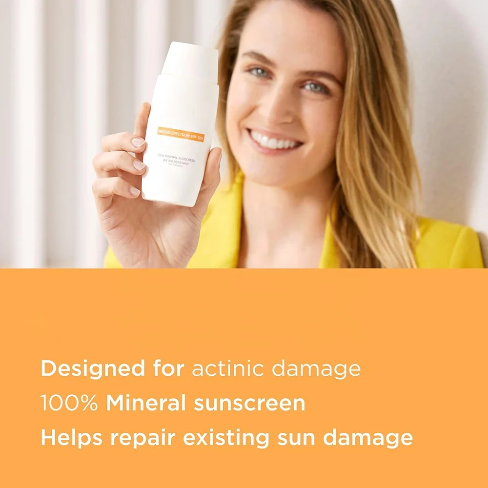 Mineral Sunscreen Zinc Oxide 100% Mineral Sunscreen Broad Spectrum SPF 50+Sun block, No White Cast Suitable for Sensitive Skin