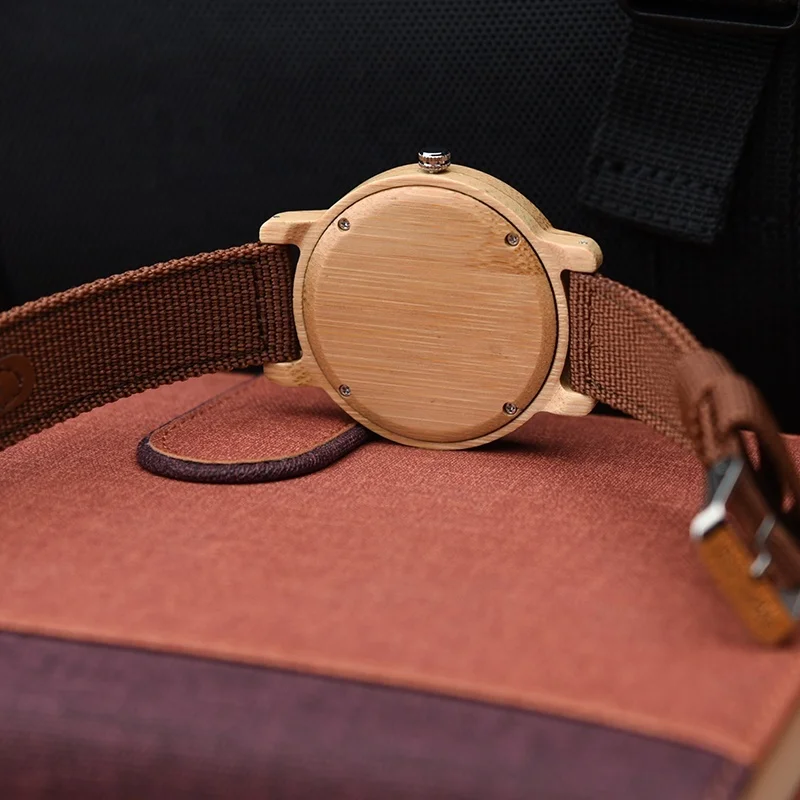 DODO DEER Shenzhen Factory OEM Private Logo Mens Bamboo Wooden Watch Nylon Band Wrist Watches