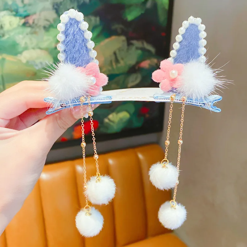 Traditional Chinese Style Hair Accessories With Cat ears Hair Clips Girls Fashion New Year Hair Clips