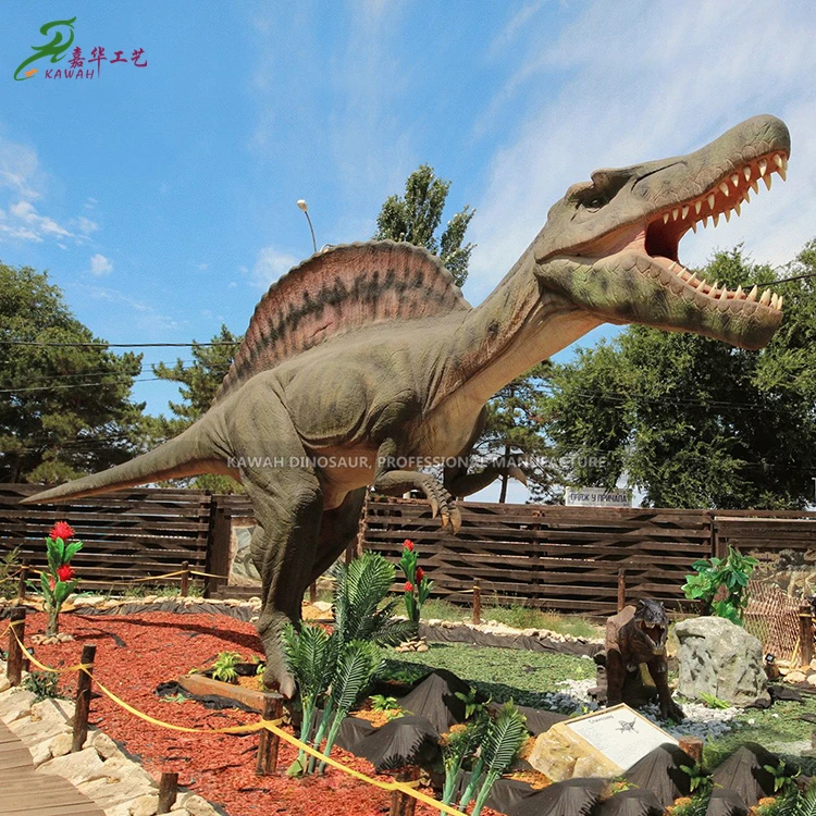 Dino Park Decoration Products Lifelike Animated Life Size Dinosaur Animatronic Model Spinosaurus