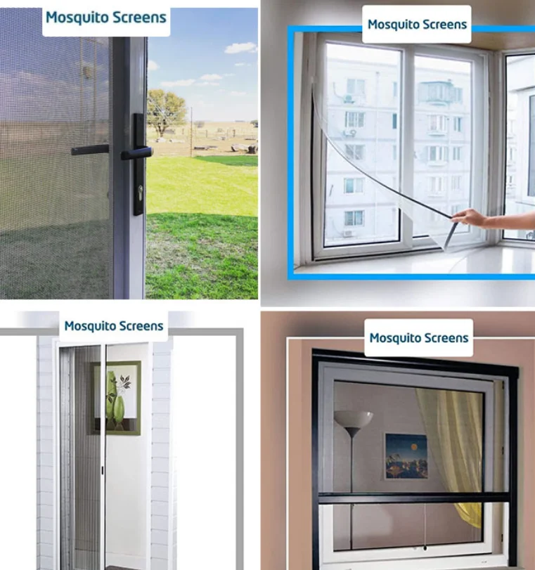 Diy retractable fly insect screen fiberglass net mesh magnetic window mosquito screen