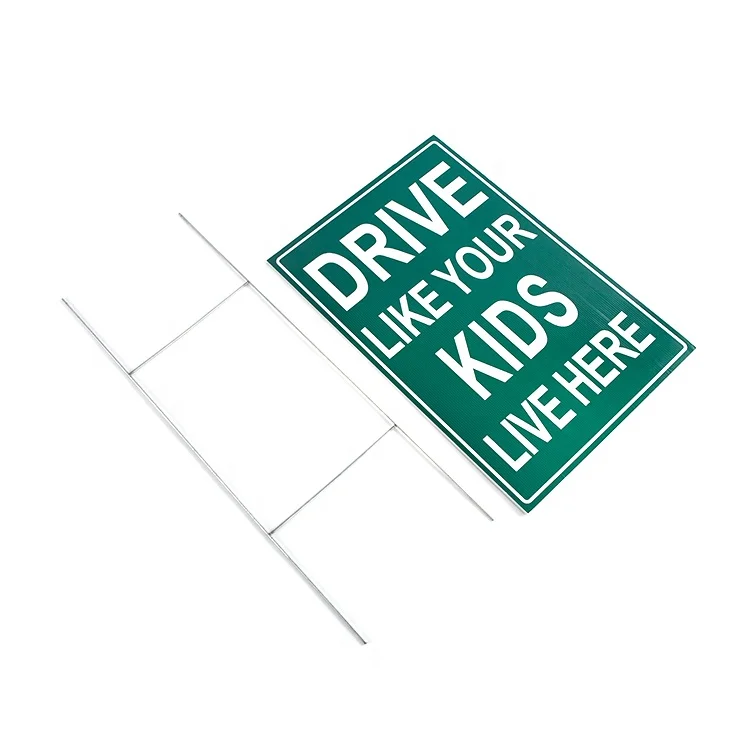 New Design Premium Corrugated Plastic Double Sided Outdoor Custom Yard Signs 18X24 With H-Stakes