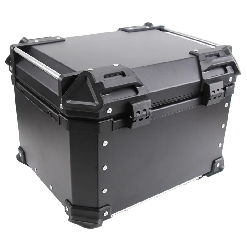 30L Motorcycle Parts Top Box Waterproof Black/Silver Rear Helmet Case Tail Storage Toolbox For Universal
