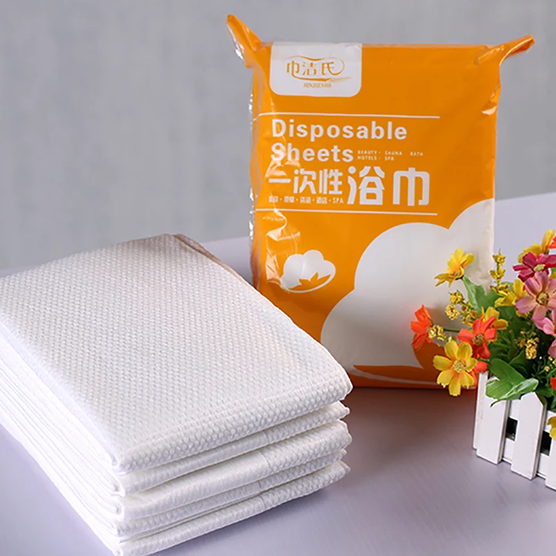10 Sheets Wholesale Large Size Salon Masseurs Guest Towels of Wood Pulp Non-woven Fabric, Disposable Bath Towel For Body