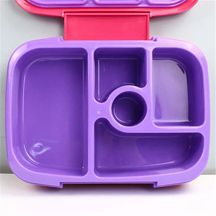Food Safe Materials 5-Compartment Bento-Style Eco Friendly Leakproof Bento Kids Lunch Box