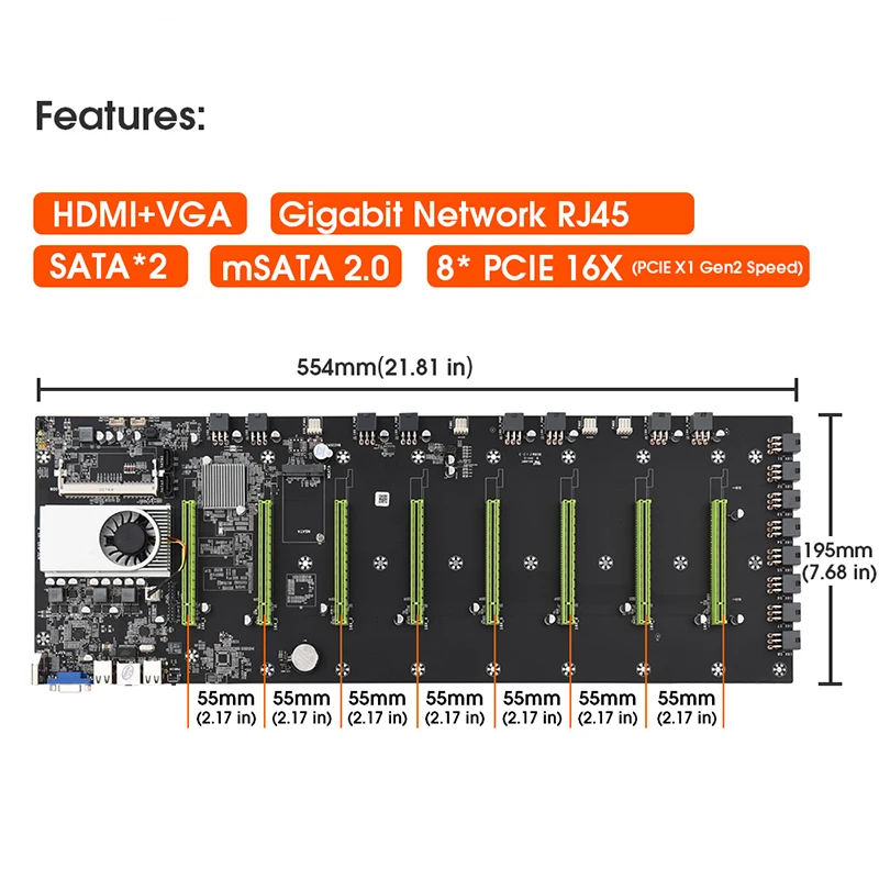  Ethereum 8gpu mother board crypto mining matherboard