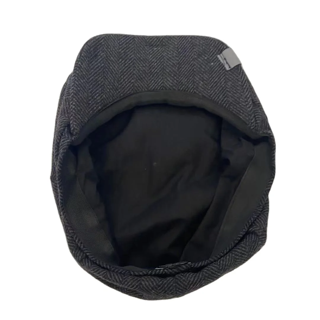 China suppliers winter wool peaky blinders hat flat cap for men cowboy newsboy