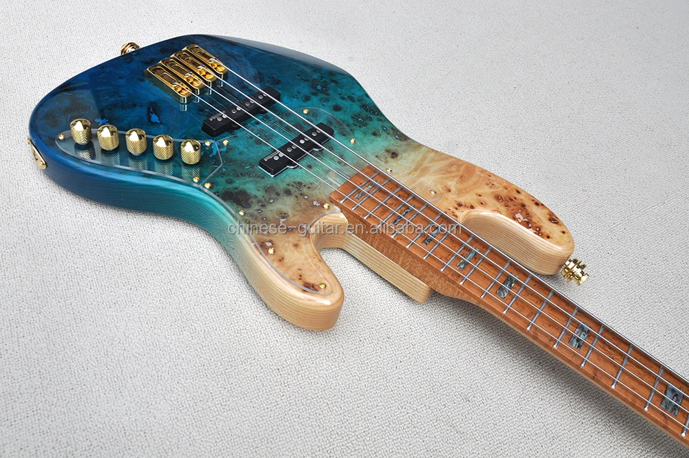 Flyoung 4 strings electric Bass Guitar Roasted Maple Neck Bird eye maple fretboard active bass Wilkinson pickups