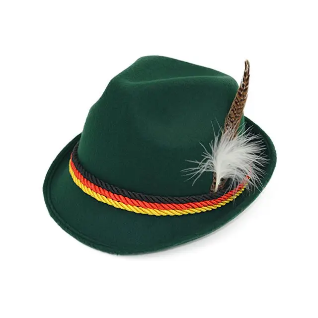 German Beer Fest Festival Party Oktoberfest Hat Tyrolean Robin Hood Bavarian Custom Fedora Hats