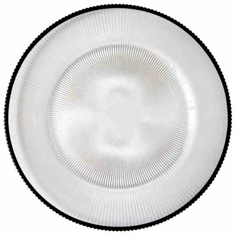 12.6 inches clear wedding black rim glass plates charger plates dinnerware set for wedding decoration