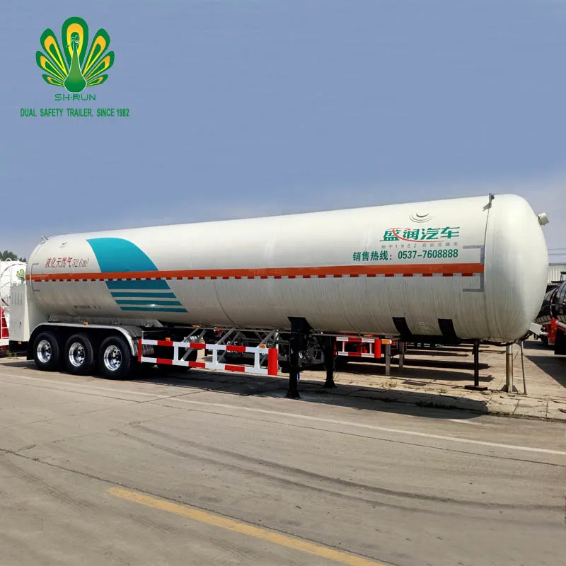 China Manufacturer 52.6M3 Liquefied Natural Gas cryogenic LNG tank container semi trailer