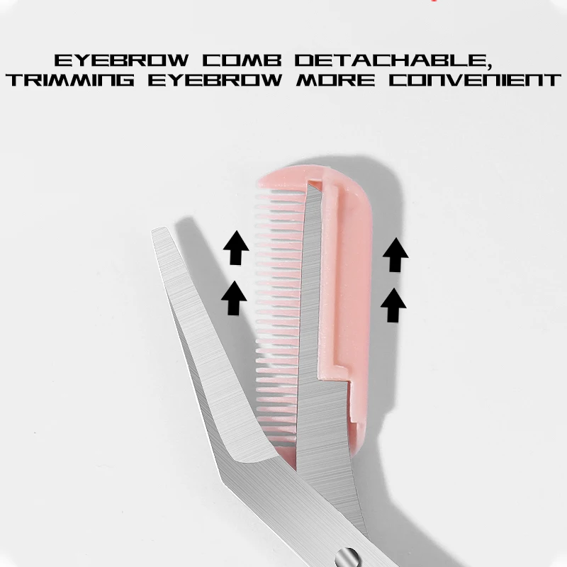 Makeup Tools Eyebrow Trimmer Scissors With Comb Remover Trimming Eyelash Hair Clips Stainless Steel with Logo Customization