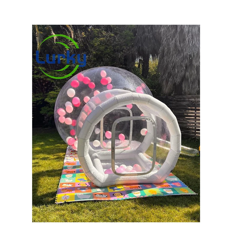 Pretty hot-selling mini white wedding indoor outdoor kid playing toy white inflatable Stargazing Bubble Tent