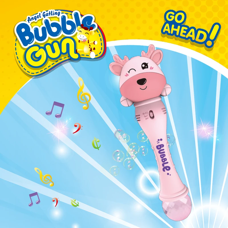 Outdoor summer electric music Light bubble gun toy kids Automatic Blower bubble machine Bubble wand Maker Toys for children