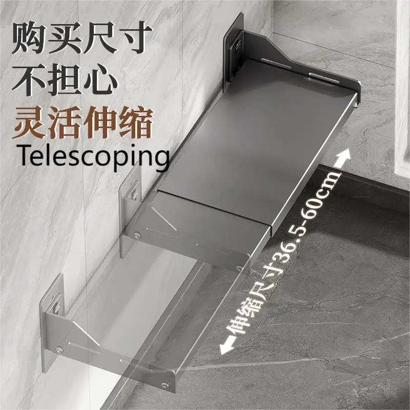 Retractable stainless steel closet storage & organization microwave rack wall mounted oven kitchen storage racks shelving