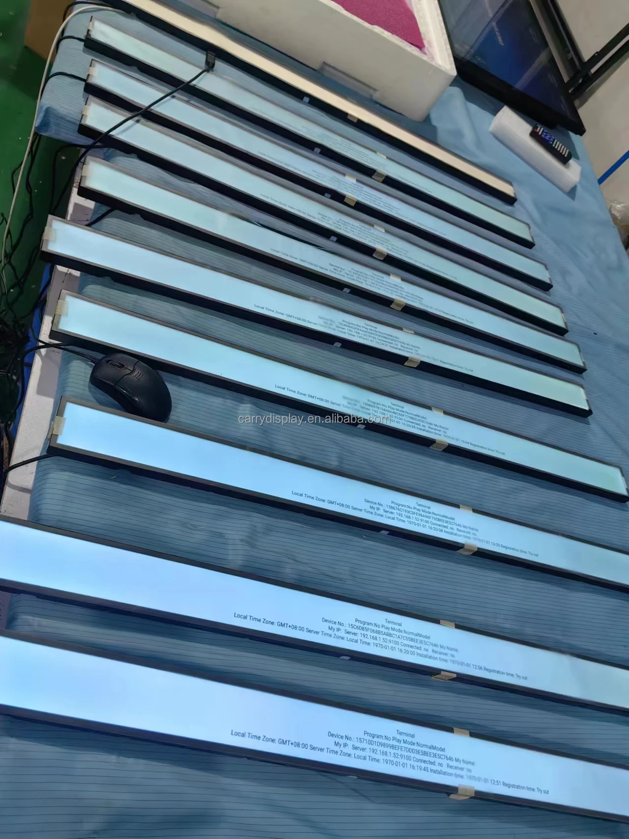 Supermarket 23 Inch Wide Digital Advertising Signage Edge Shelf Stretched Bar Lcd Display
