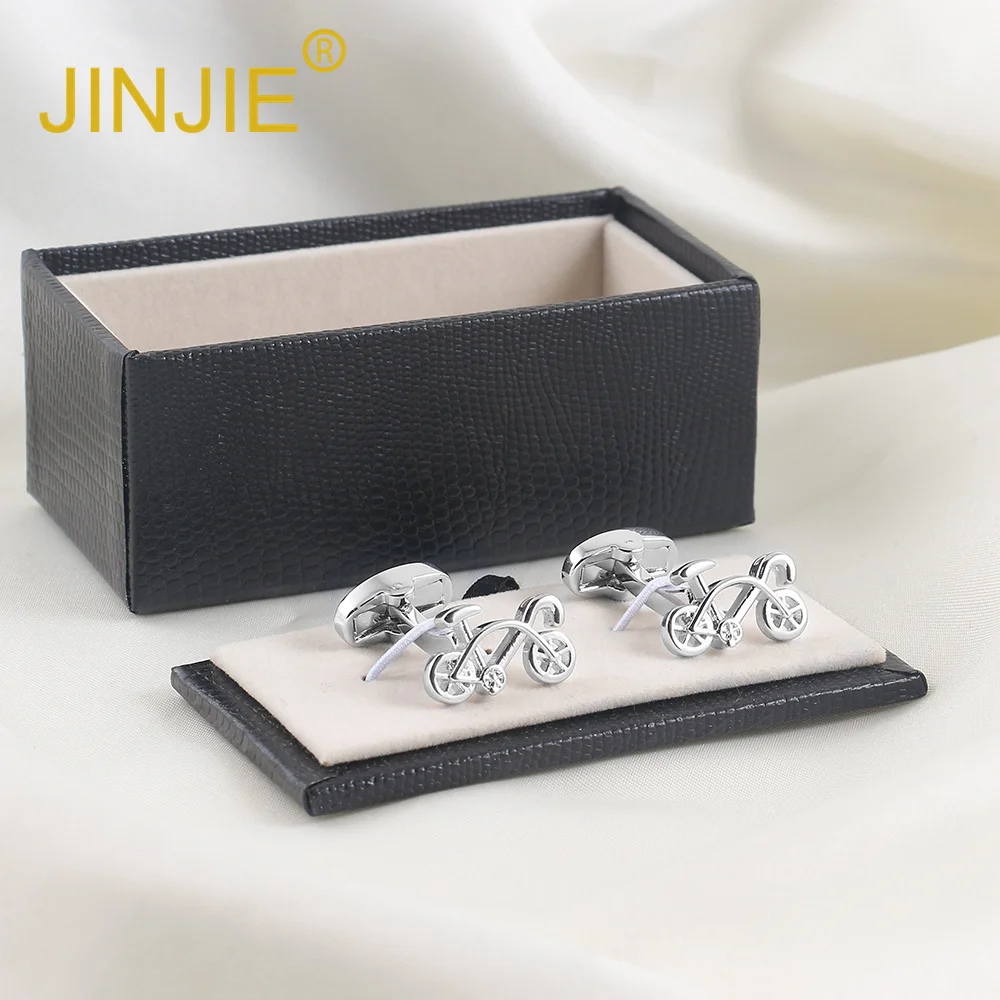 hot selling  fashion Brass vintage novelty sliver plated bike bicycle cuff links for men suit shirt