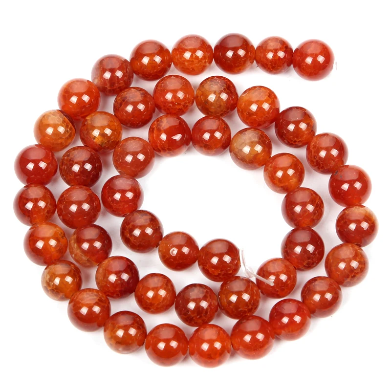 4 6 8 10 12mm Natural Stone Carnelian Round Beads Red Agate Loose Beads For Jewelry Making DIY Bracelet Necklace Accessories