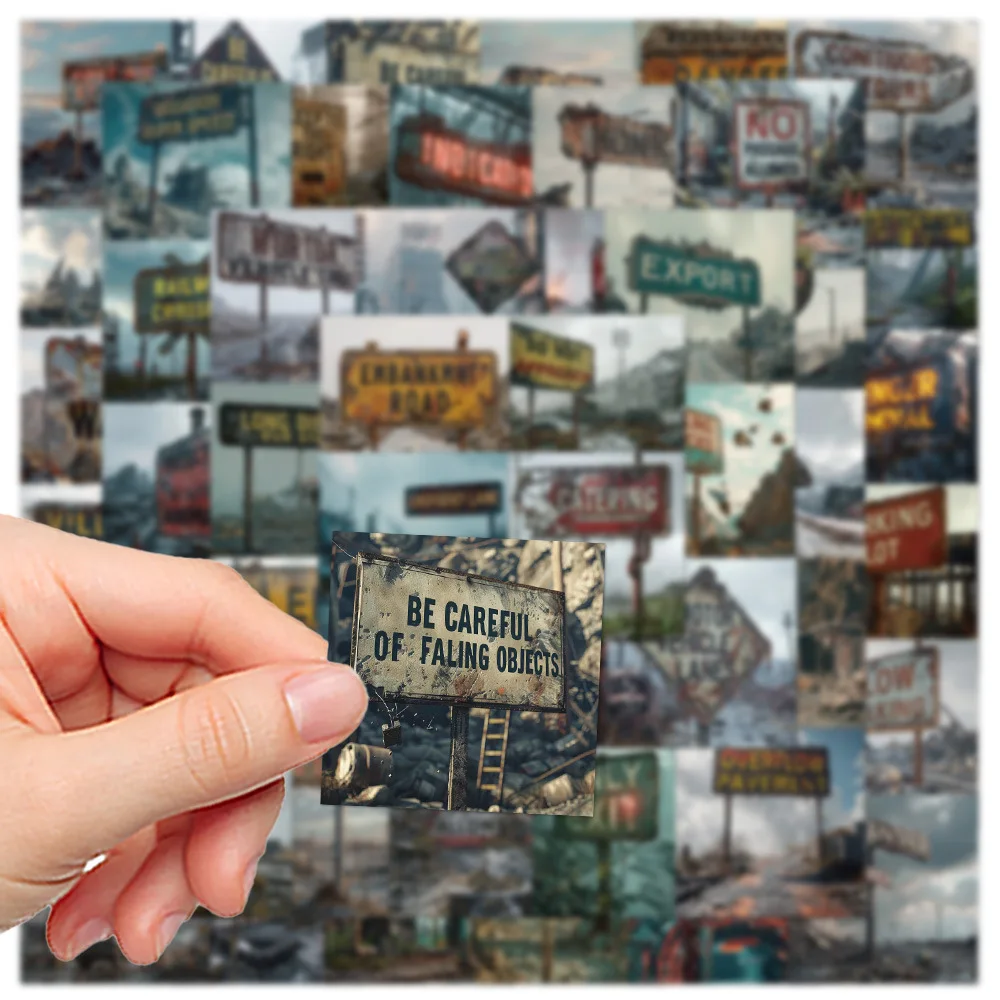 50PCS The end of the world apocalyptic signs shabby ruins negative landscape sticker