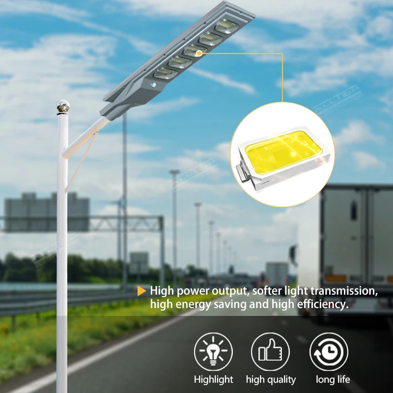 ALLTOP High Quality Ip65 Outdoor Dusk To Dawn 30watt 60watt 90watt 120watt 150watt All In One Solar LED Street