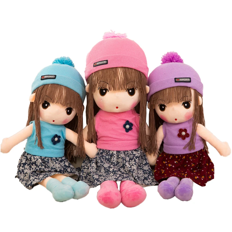 Wholesale New Design Black Plush Doll Girl New Plush Figure Toys Plush Toys Custom Stuffed Toys 4 sizes