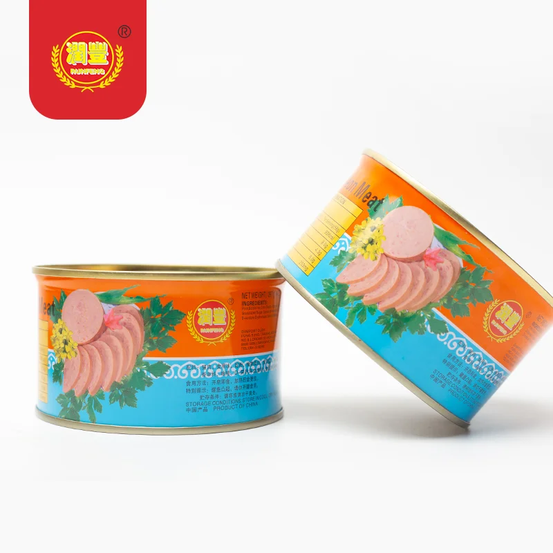 High Quality Ready to Eat BBQ Helal food Canned Pork Luncheon Meat Canned 397g