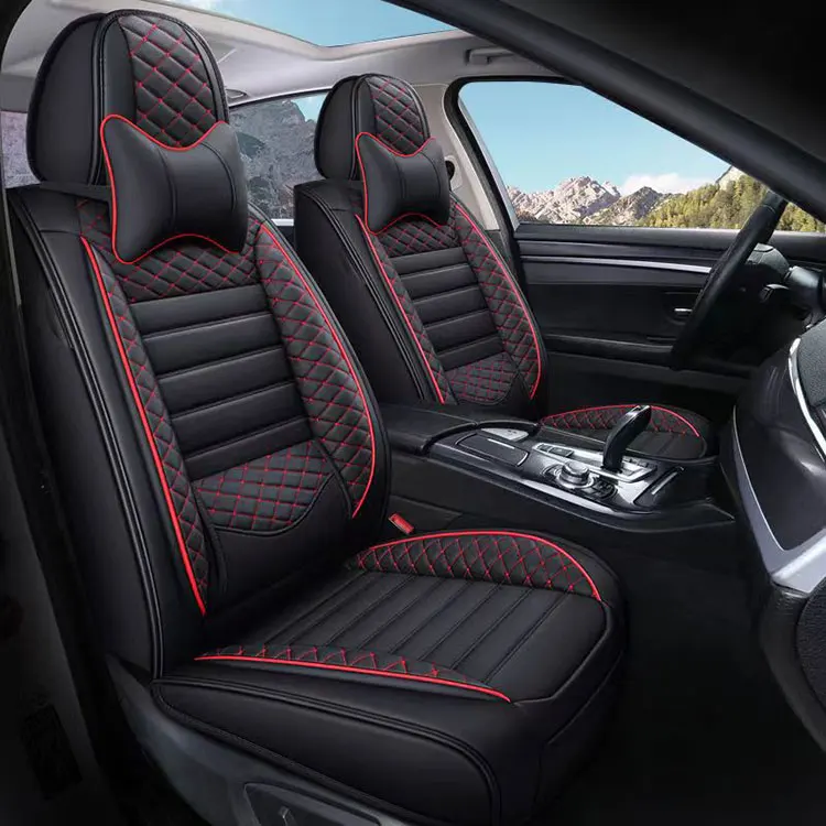 Waterproof Pu Leather Custom Car Seat Covers Full Set Universal Luxury Car Seat Cushions 9 Pcs For Cars