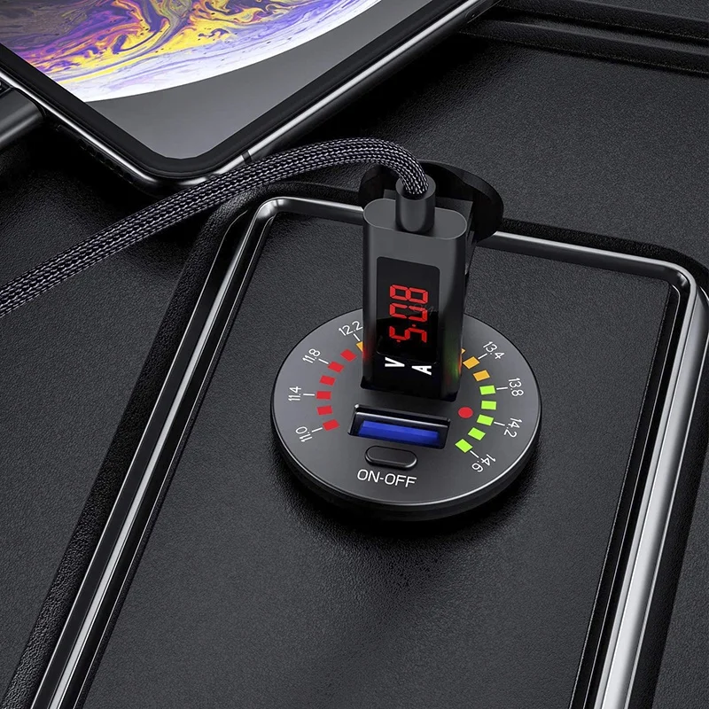 Розетка зарядная QC3.0 с двумя USB-портами водонепроницаемый вольтметр переключатель 36 Вт 6 А быстрая зарядка для автомобилей лодок мотоциклов грузовиков судов 12 В