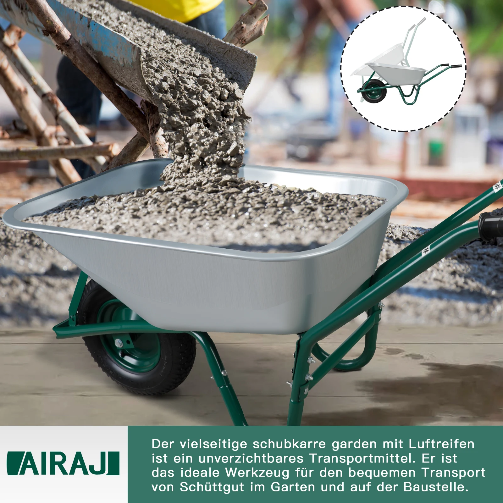 Heavy Duty Metal Carretilla Wheel barrow Wheelbarrow for Construction Industrial Garden